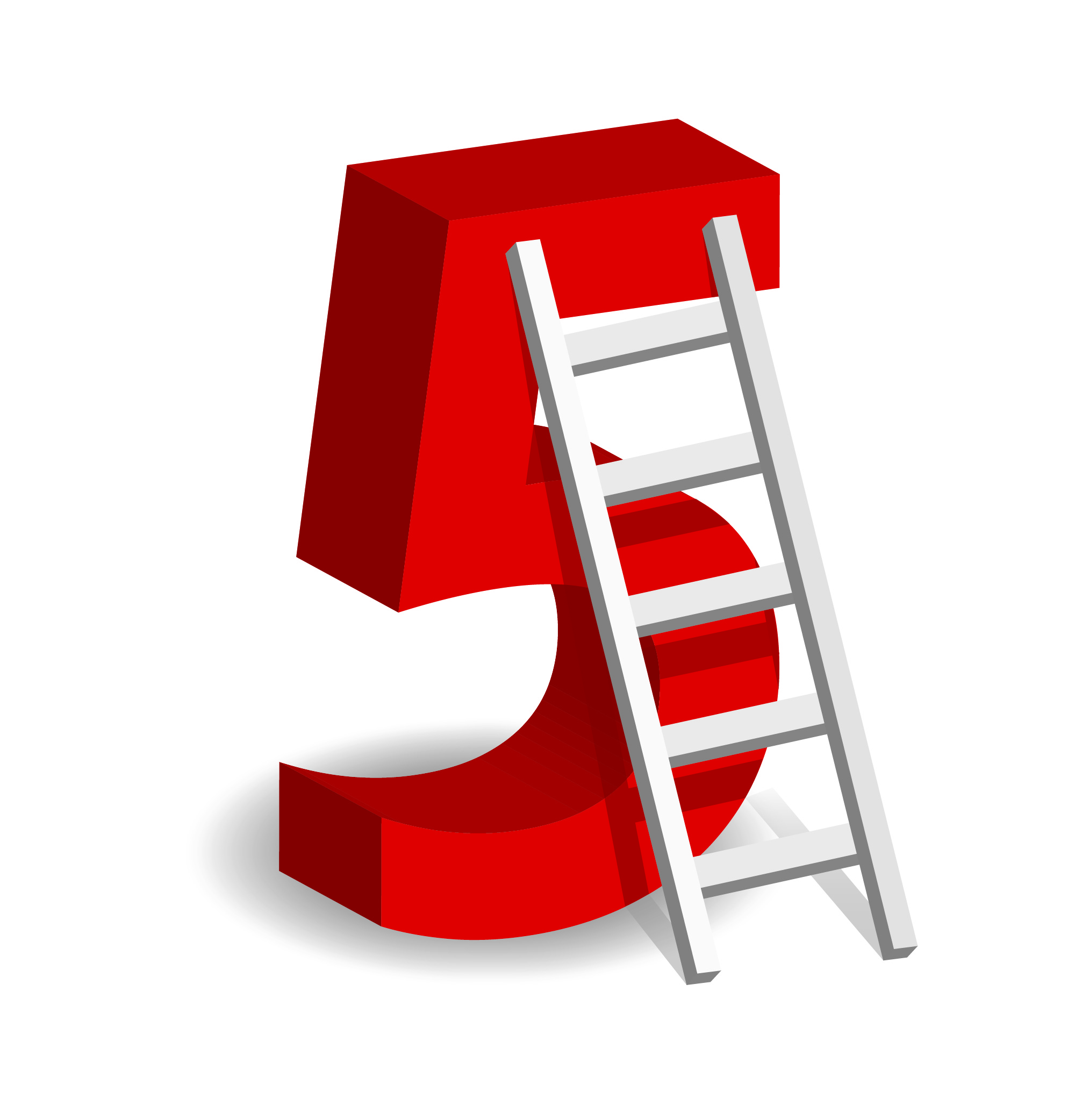 A Ladder With The Number Five