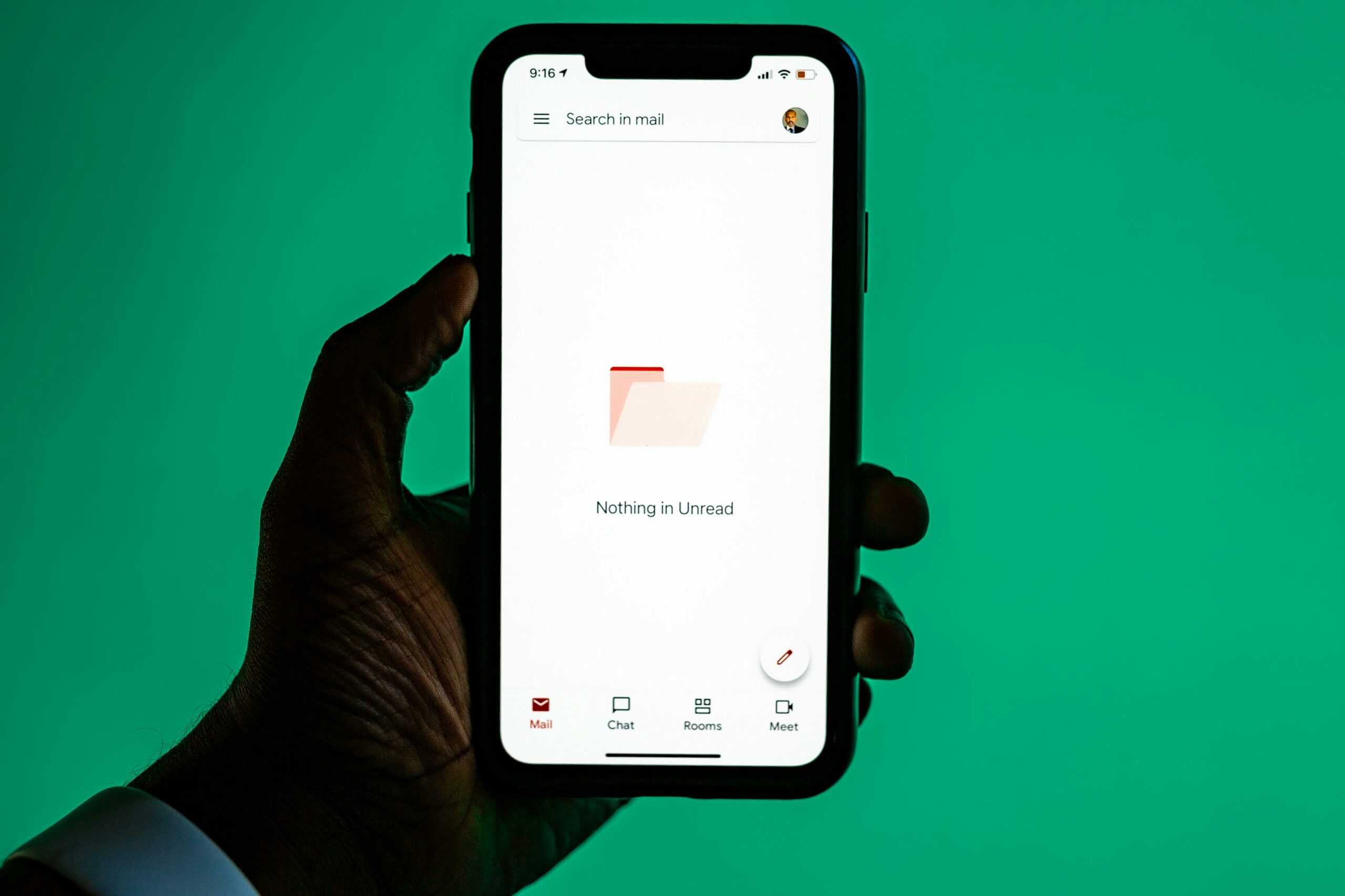 Smartphone showing the Gmail app inbox view — photo by Solen Feyissa on Pexels